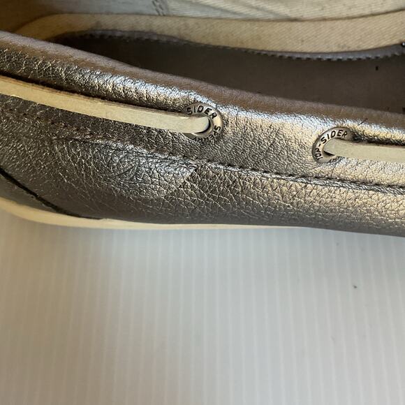 Sperry Top-Sider Metallic Bronze Leather Loafers Women’s 9.5M Boat Shoes Comfort - Picture 11 of 13